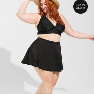 Torrid Swim Skirt Bottoms Black Size 3 Plus Size Swimsuit Beach Pool Vacation